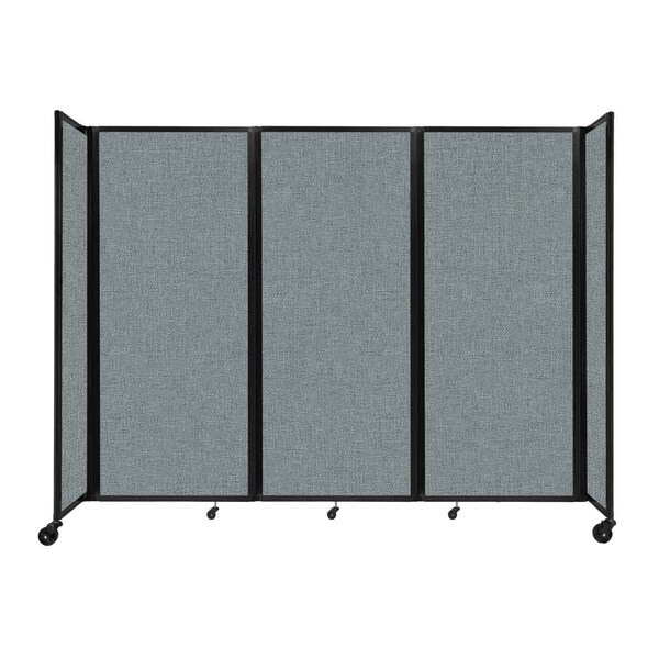 Room Divider 360 Folding Portable Partition 8'6" x 6'10" Sea Green Fabric